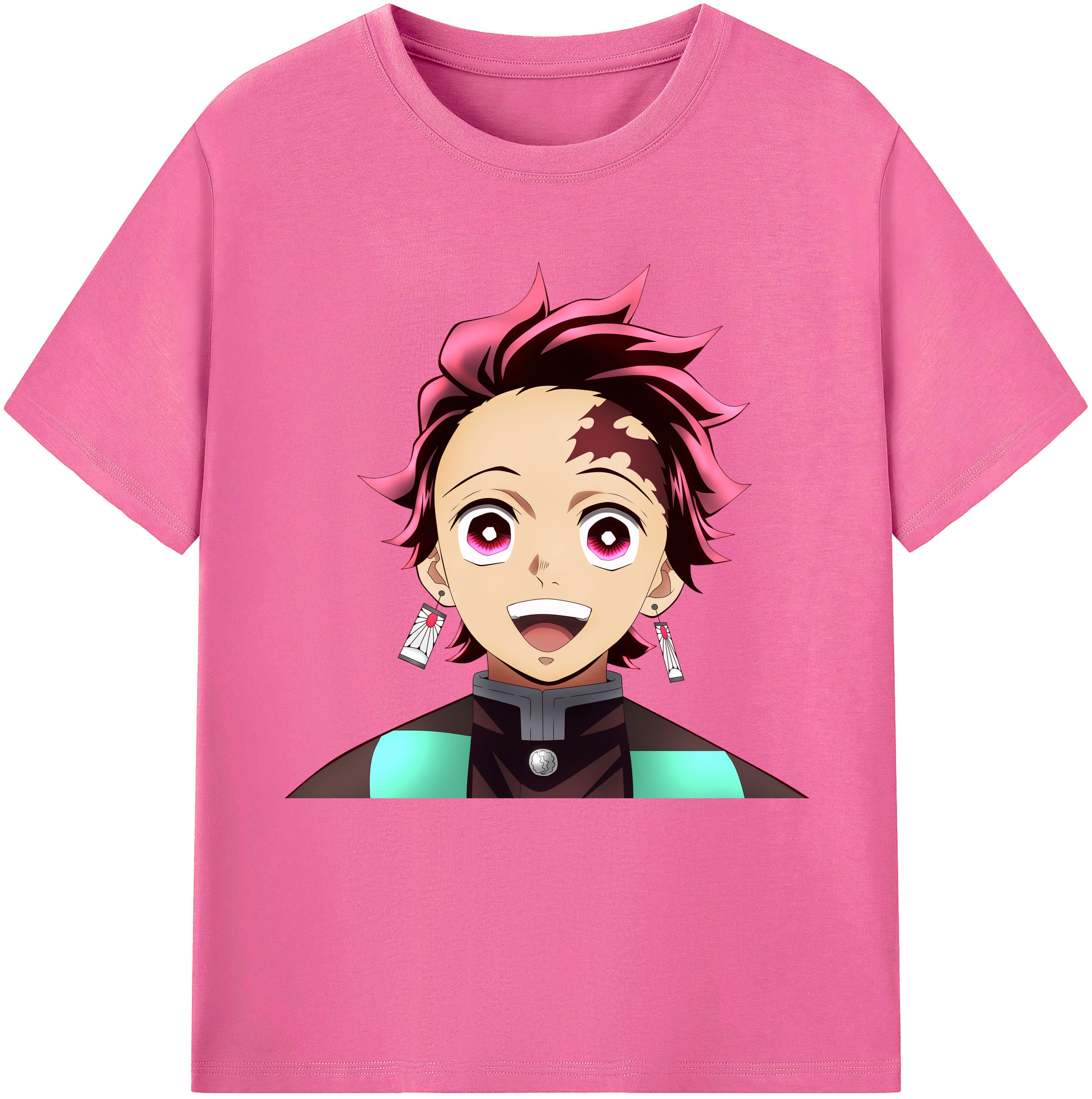 （画像用） 鬼滅の刃 竈門 炭治郎／かまど たんじろう Kamado Tanjirou レディースカジュアルプリントTシャツ（綿100％）